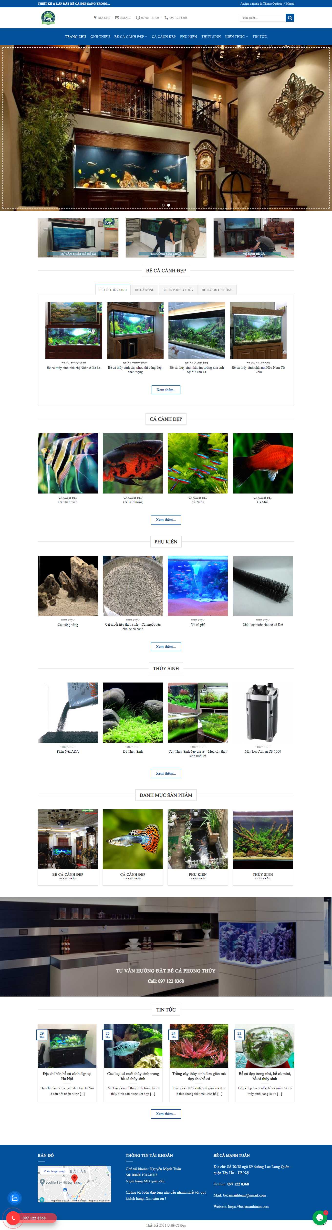 [thuycungxanh] Thiết kế Website Web bán cá cảnh, cây thủy sinh - becamanhtuancom