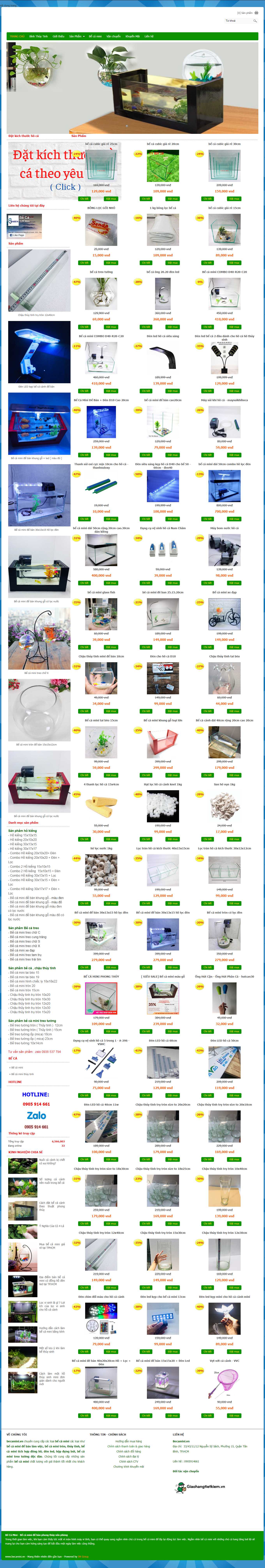 [thuycungxanh] Thiết kế Website Web bán cá cảnh, cây thủy sinh - becaminivn