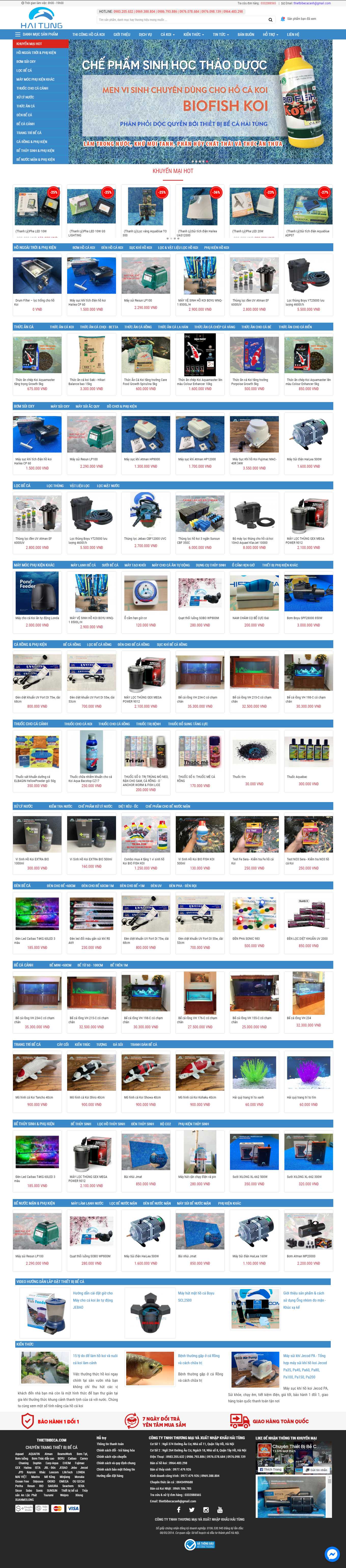 [thuycungxanh] Thiết kế Website Web bán cá cảnh, cây thủy sinh - thietbibecacom