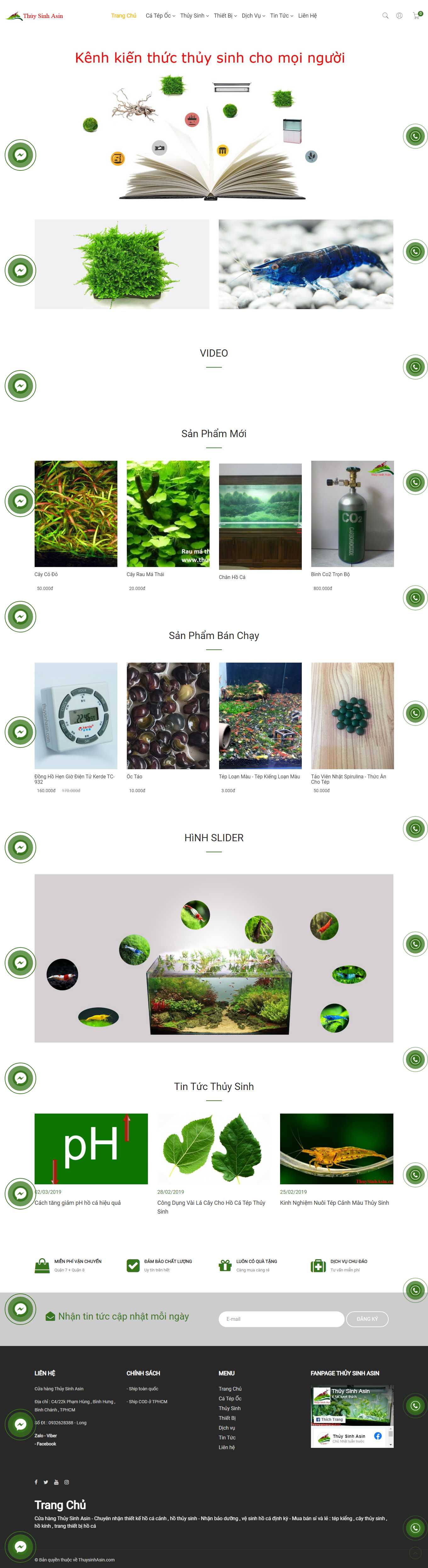[thuycungxanh] Thiết kế Website Web bán cá cảnh, cây thủy sinh - thuysinhasincom