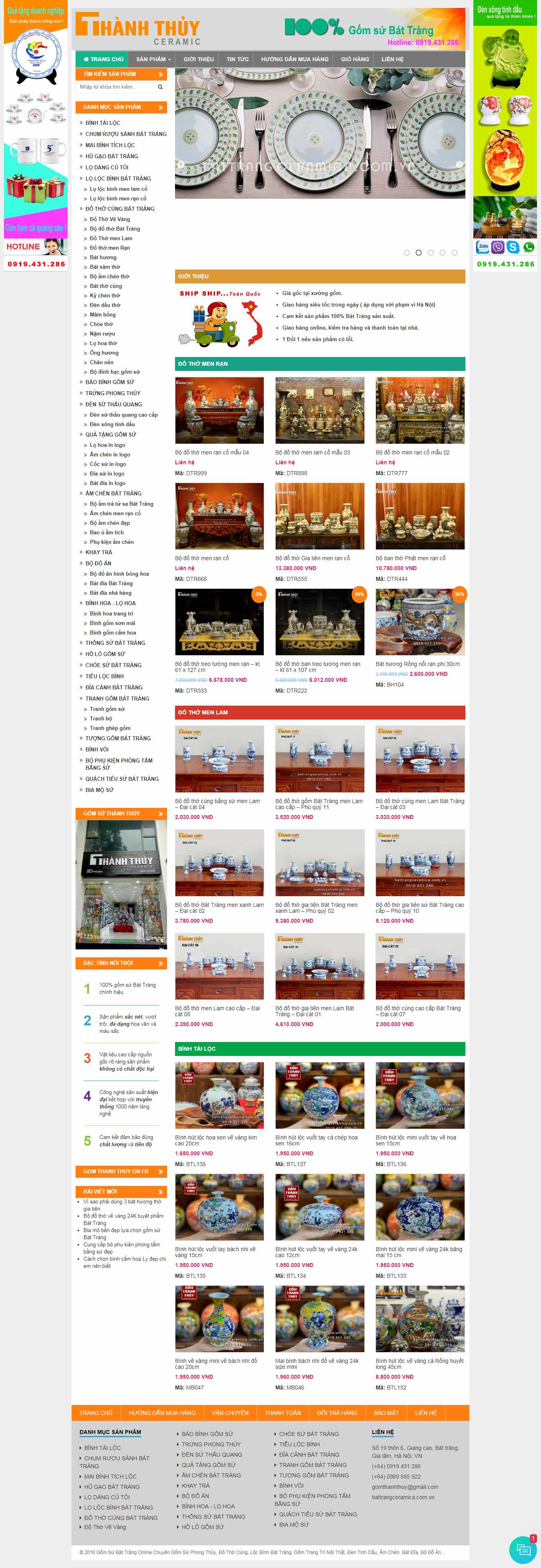 [khonggiantho] Thiết kế Website Web bán đồ thờ cúng - battrangceramicacomvn