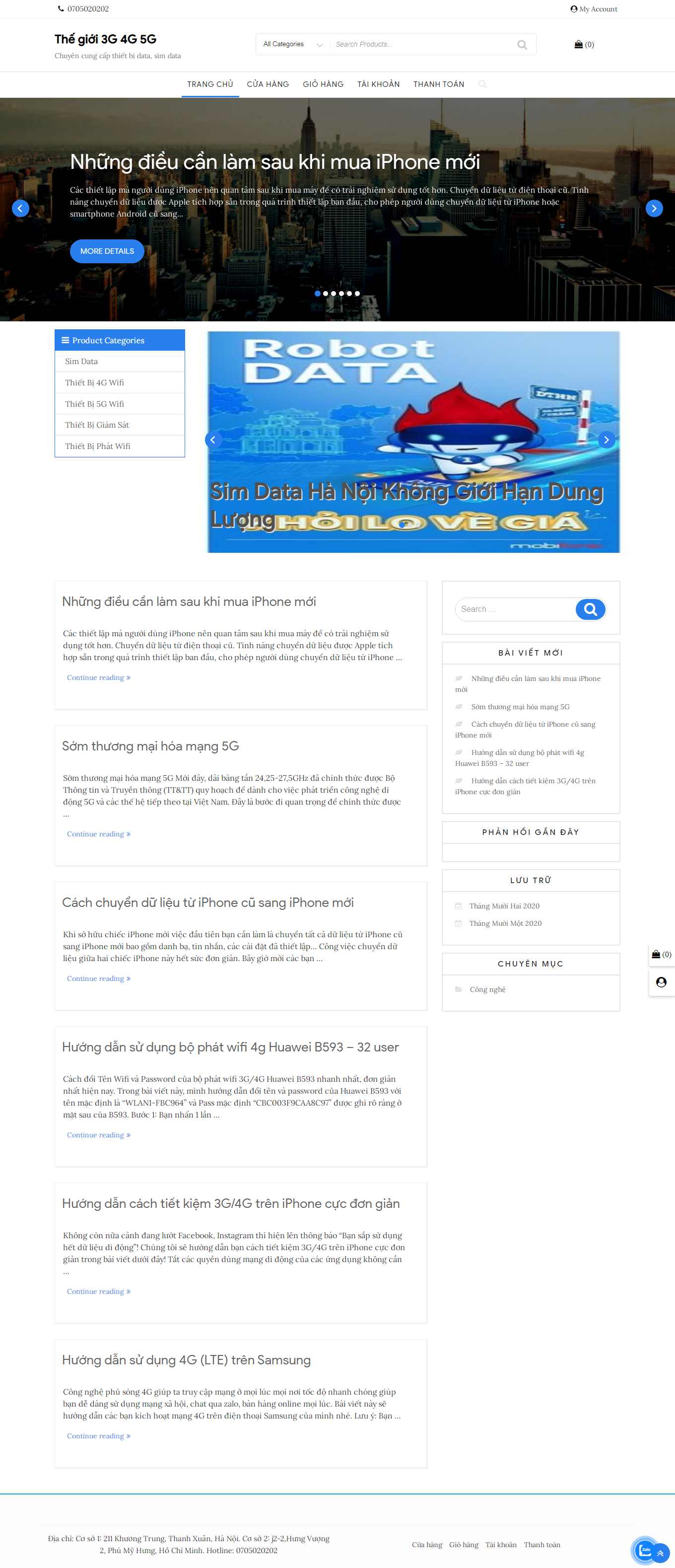 [khosim] Thiết kế Website Web bán sim thẻ - thegioi3g4g5gcom