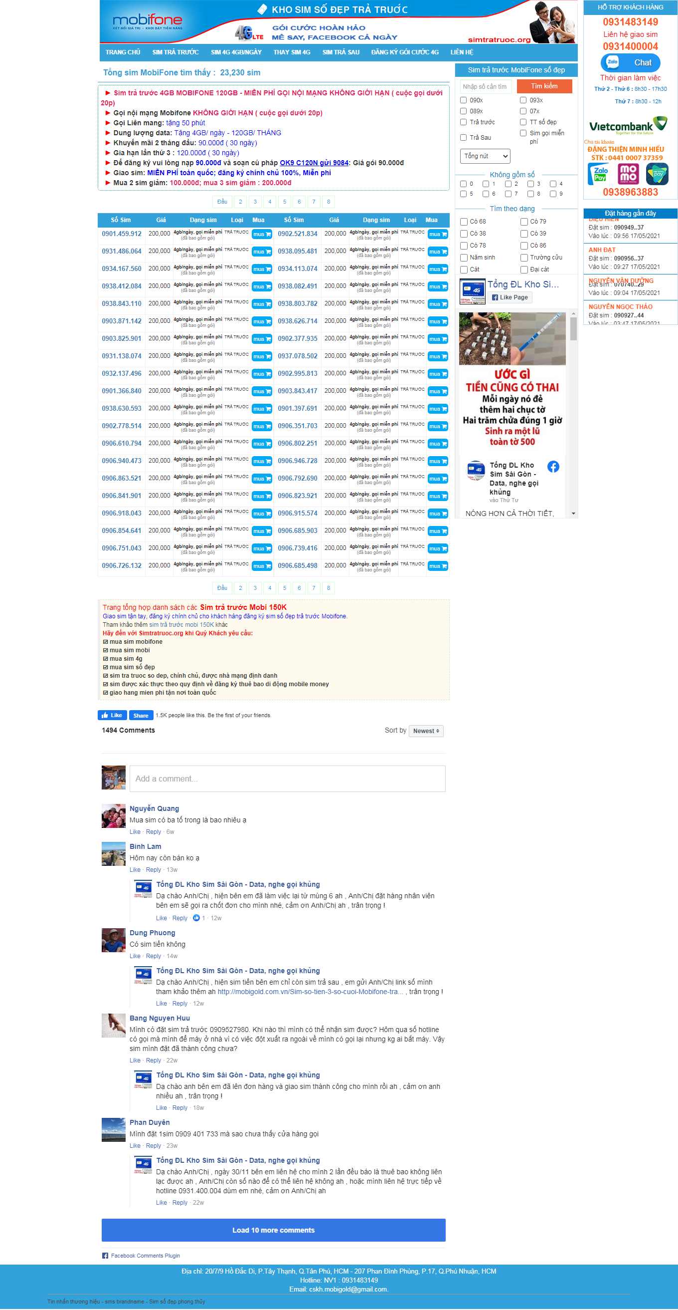 [khosim] Thiết kế Website Web bán sim thẻ - simtratruocorg