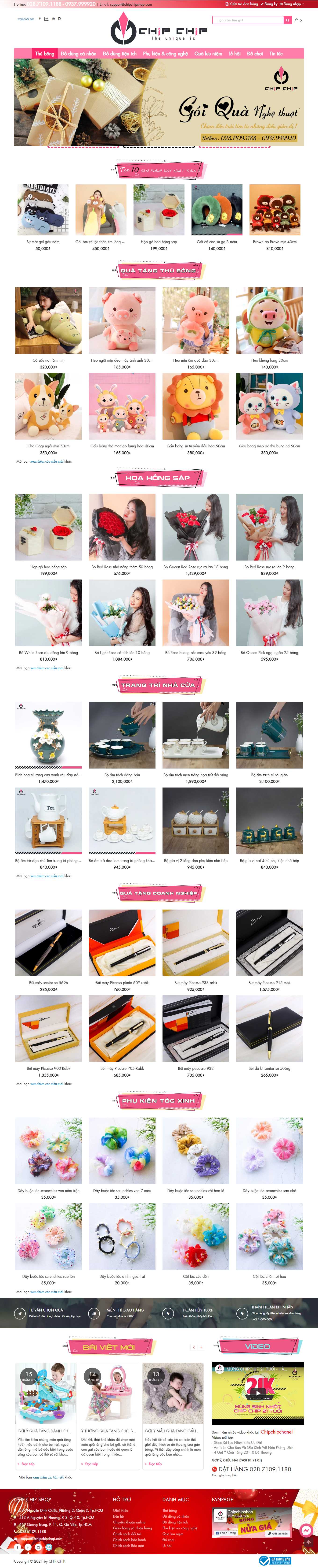 [blusaigon] Thiết kế Website Web đồ lưu niệm - chipchipshopcom