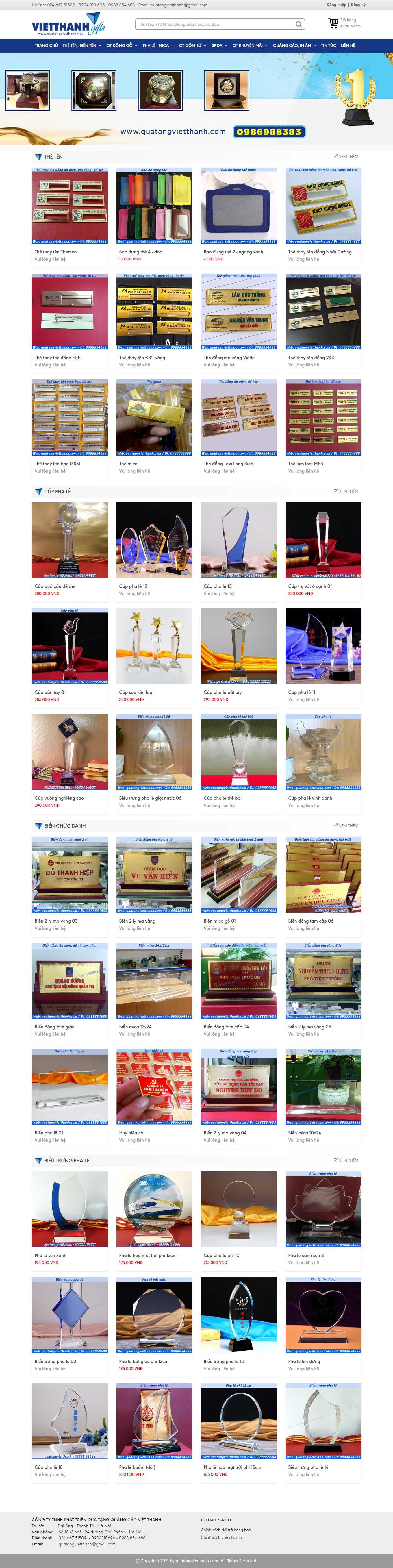 [blusaigon] Thiết kế Website Web đồ lưu niệm - quatangvietthanhcom