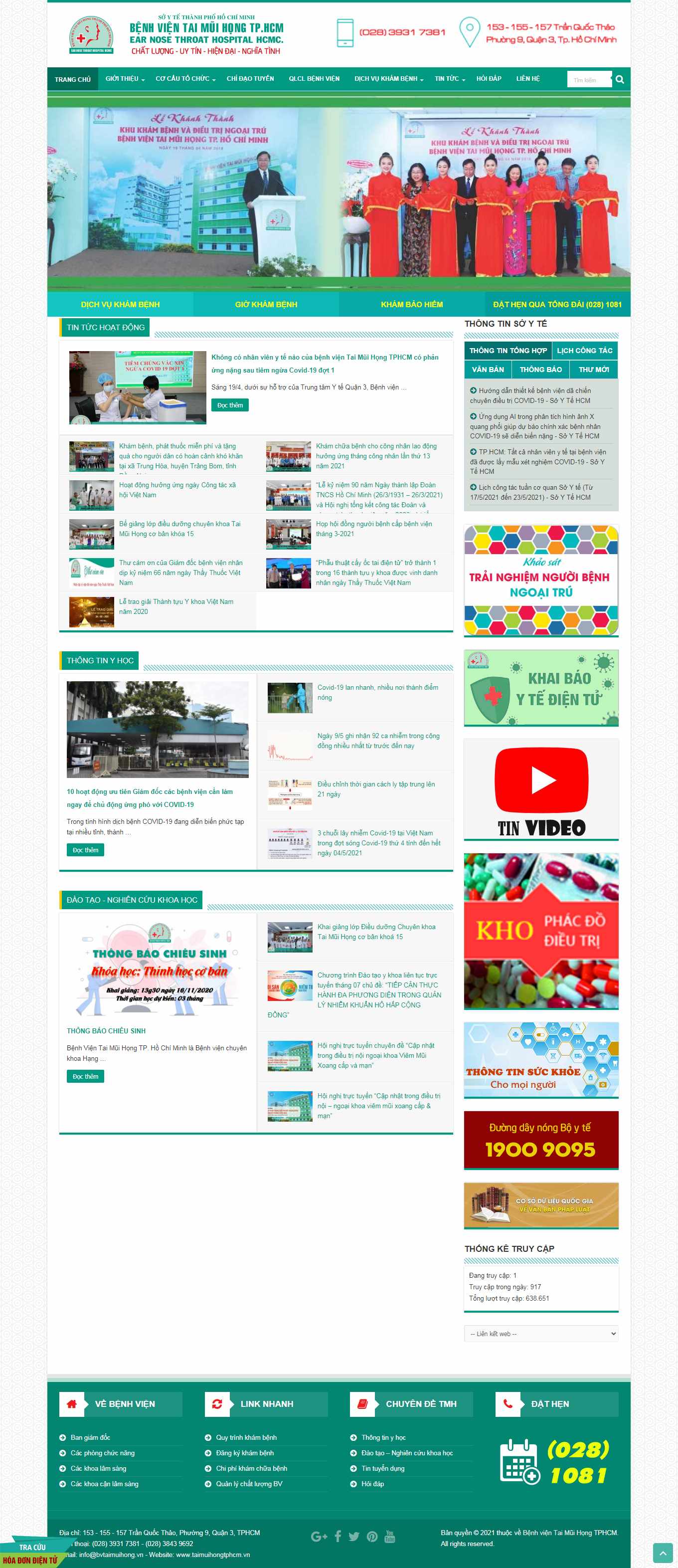 [khamtaimuihongnhi] Thiết kế Website Web phòng khám tai mũi họng - taimuihongtphcmvn