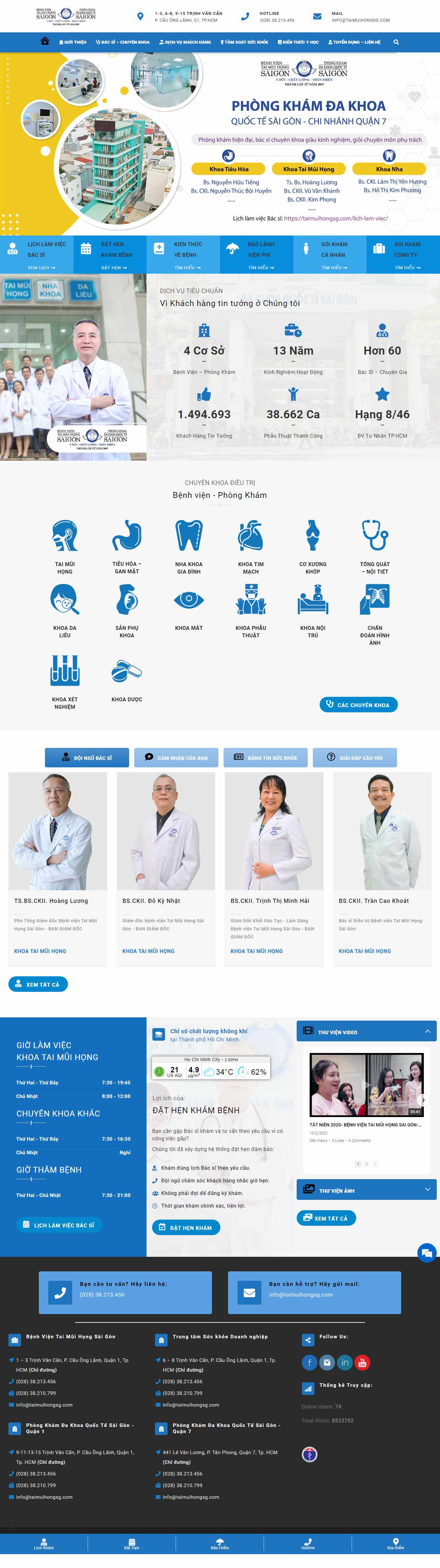 [khamtaimuihongnhi] Thiết kế Website Web phòng khám tai mũi họng - taimuihongsgcom