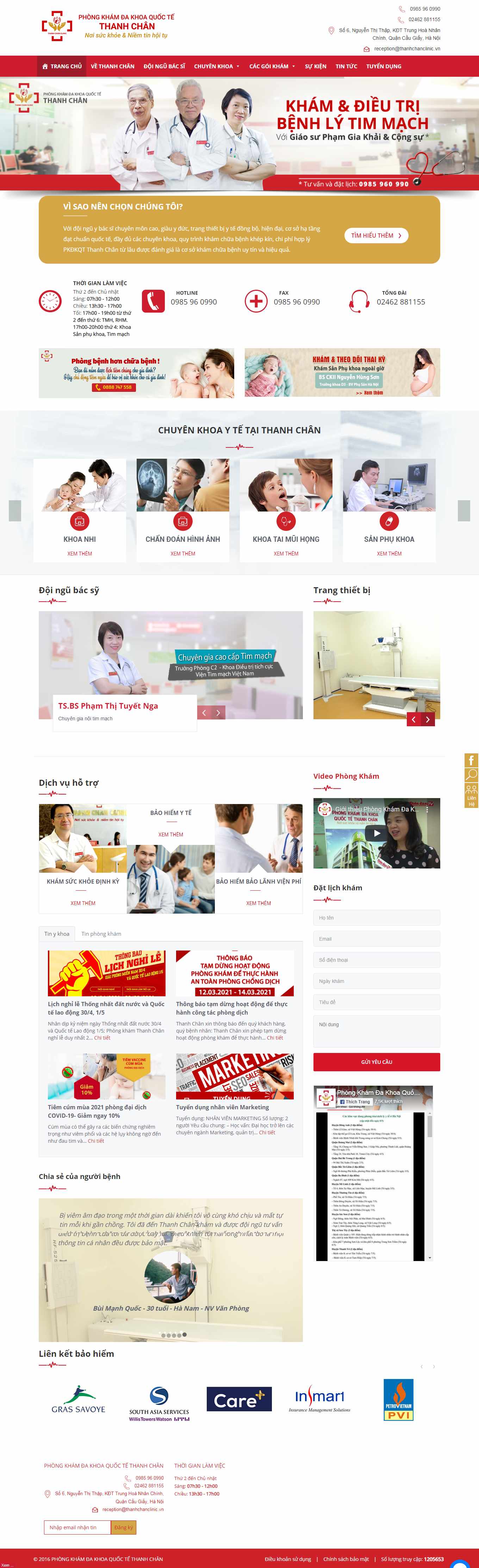 [khamtaimuihongnhi] Thiết kế Website Web phòng khám tai mũi họng - phongkhamthanhchanvn