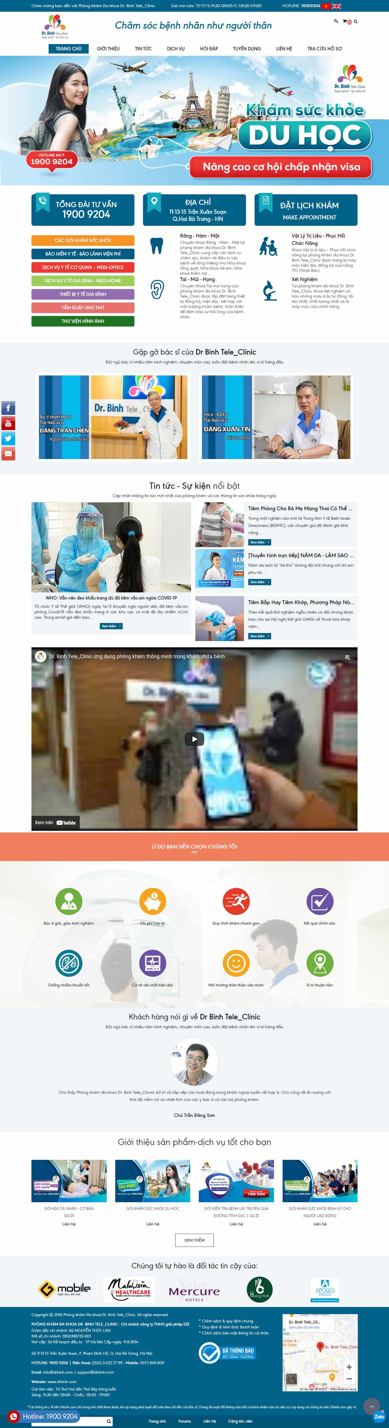 [khamtaimuihongnhi] Thiết kế Website Web phòng khám tai mũi họng - drbinhcom