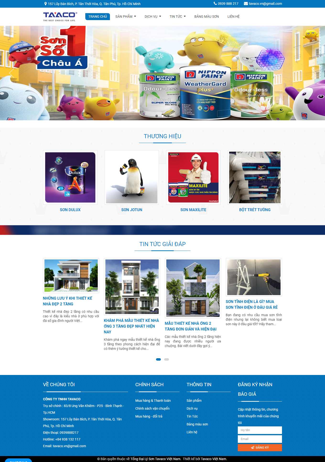 [sonhiepthanh] Thiết kế Website Web bán sơn nước, sơn tĩnh điện - tavacovn