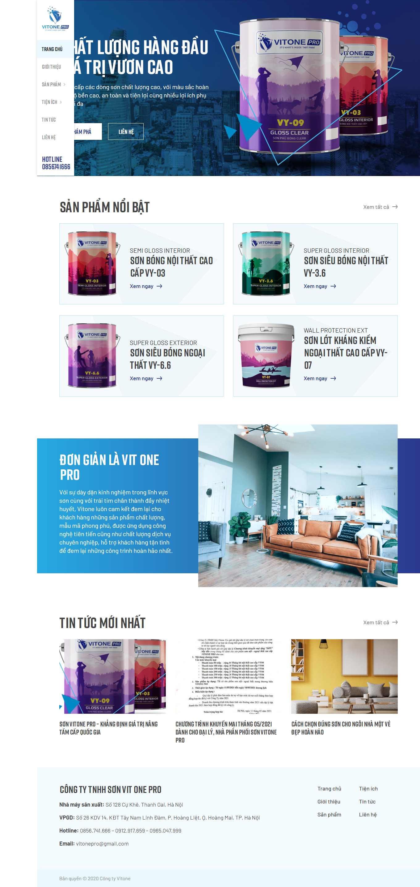 [sonhiepthanh] Thiết kế Website Web bán sơn nước, sơn tĩnh điện - vitoneprovn