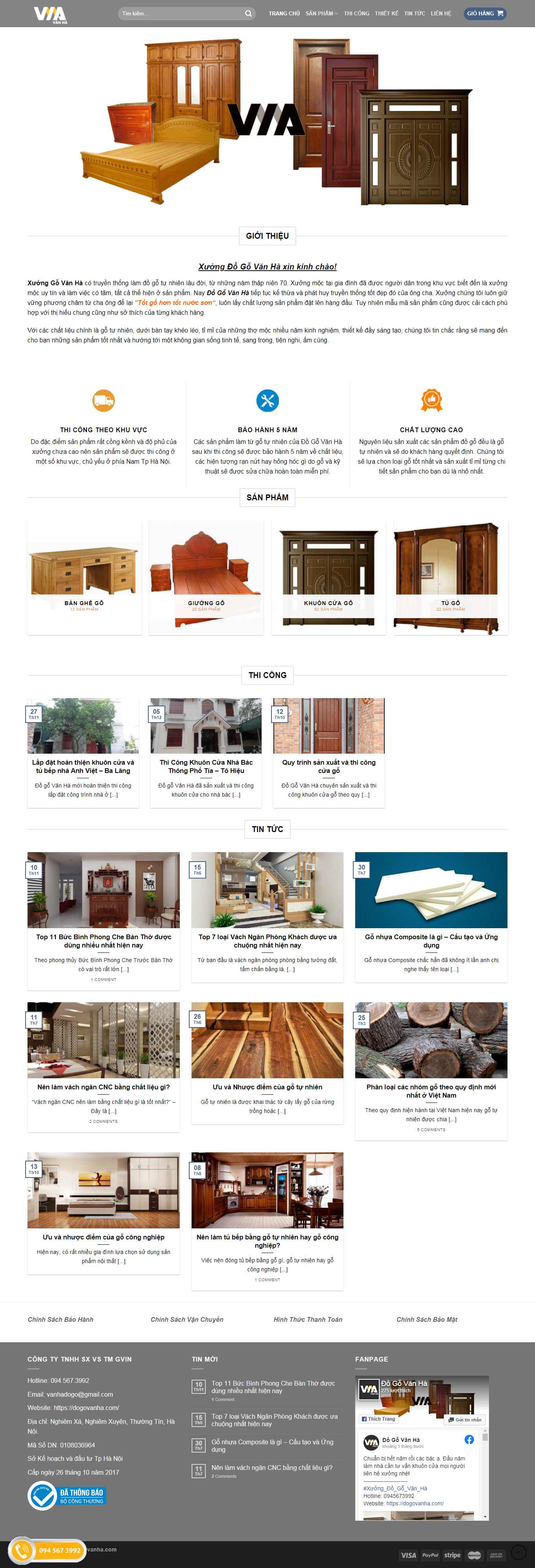 [dogovanha] Thiết kế Website Web xưởng gỗ - dogovanhacom