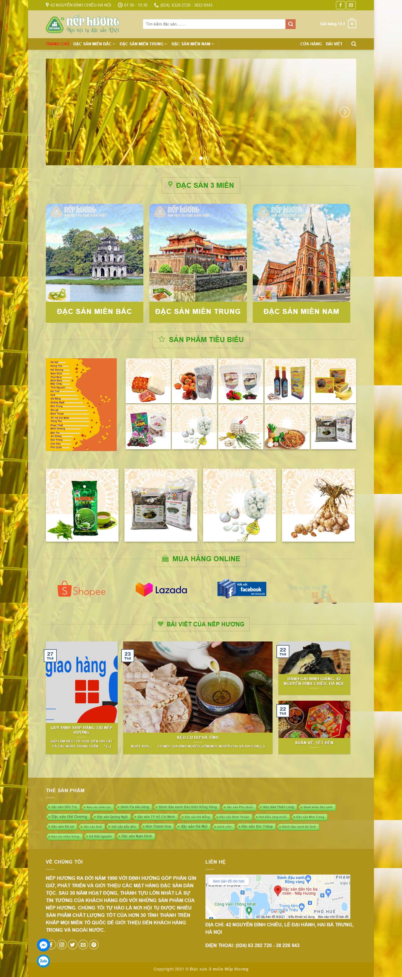 [dacsan3mien] Thiết kế Website Web bán bánh cáy - nephuongcomvn