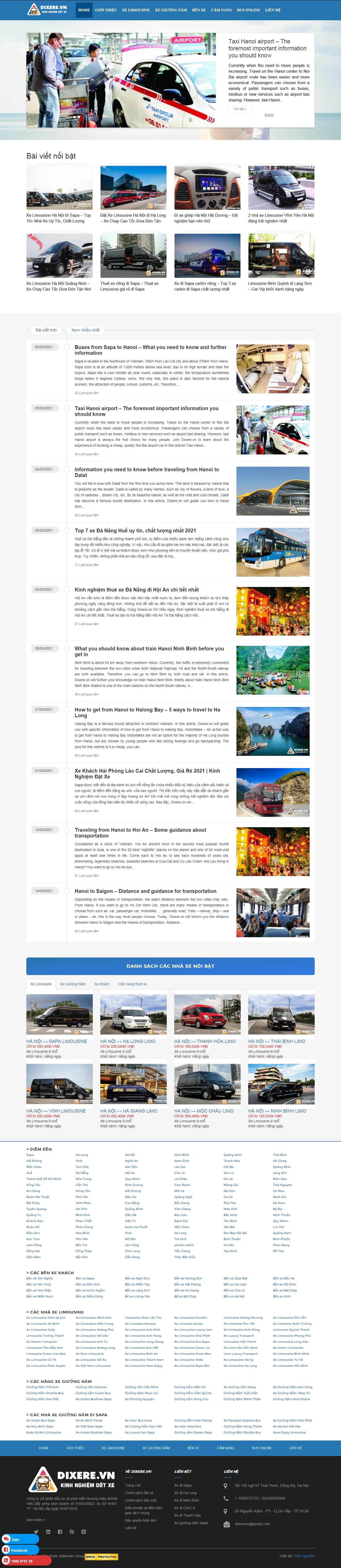 [] Thiết kế Website Web cho thuê xe du lịch - dixerevn