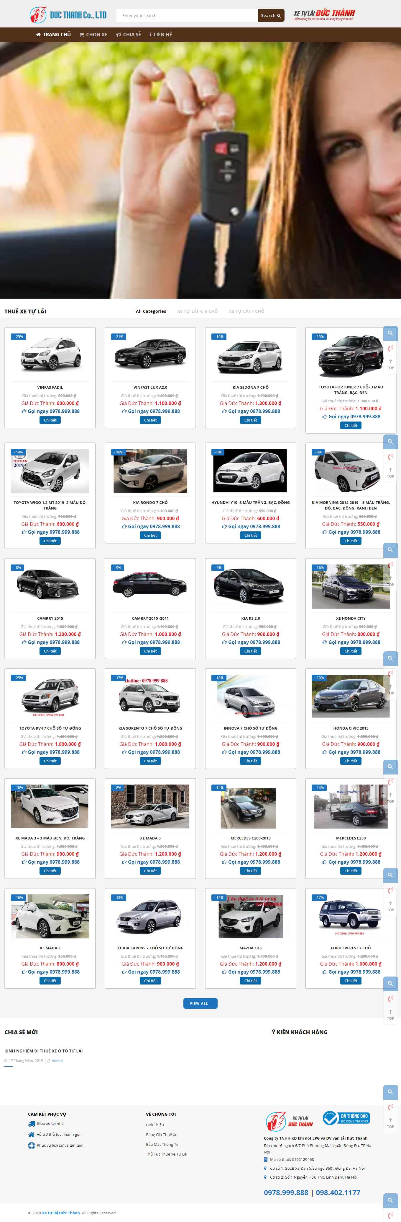 [] Thiết kế Website Web cho thuê xe du lịch - xetulaihanoivn