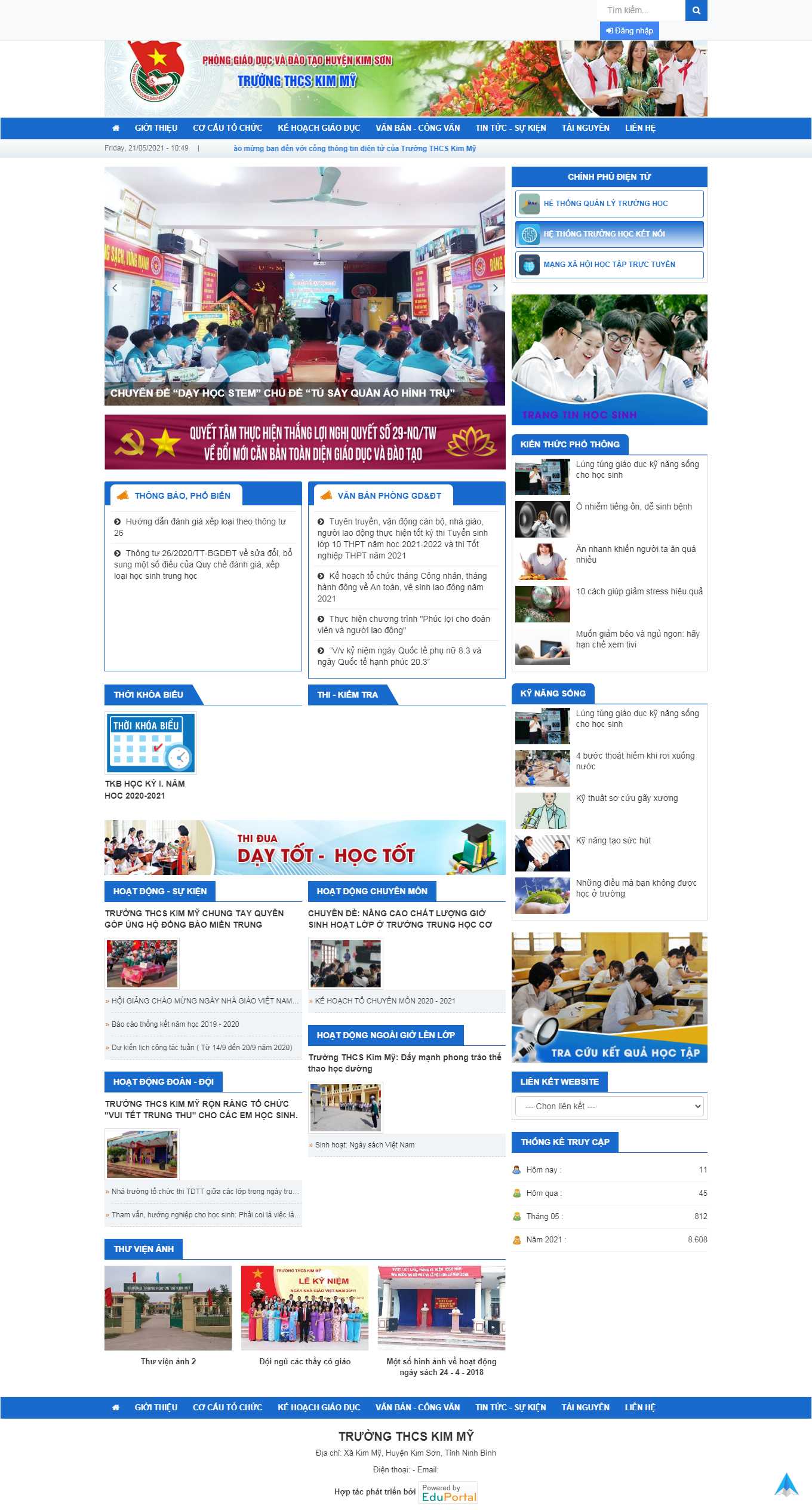 [thcsgiangvo-hn] Thiết kế Website Web trung học cơ sở - ninhbinheduvn