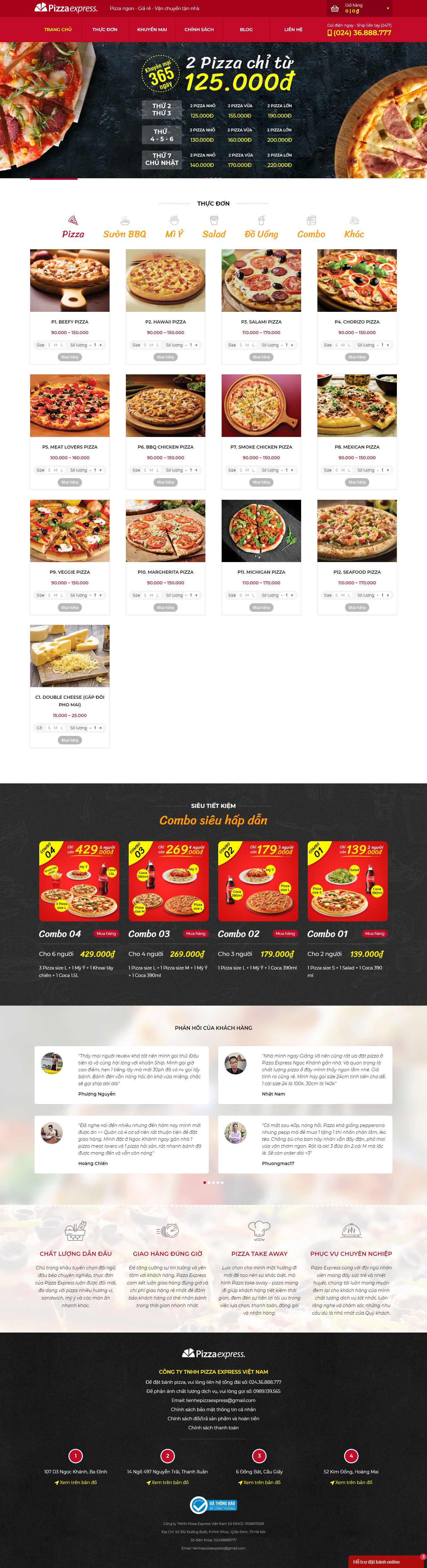 [adobibuffet] Thiết kế Website Web đặt tiệc buffet - wwwpizzaexpressvn