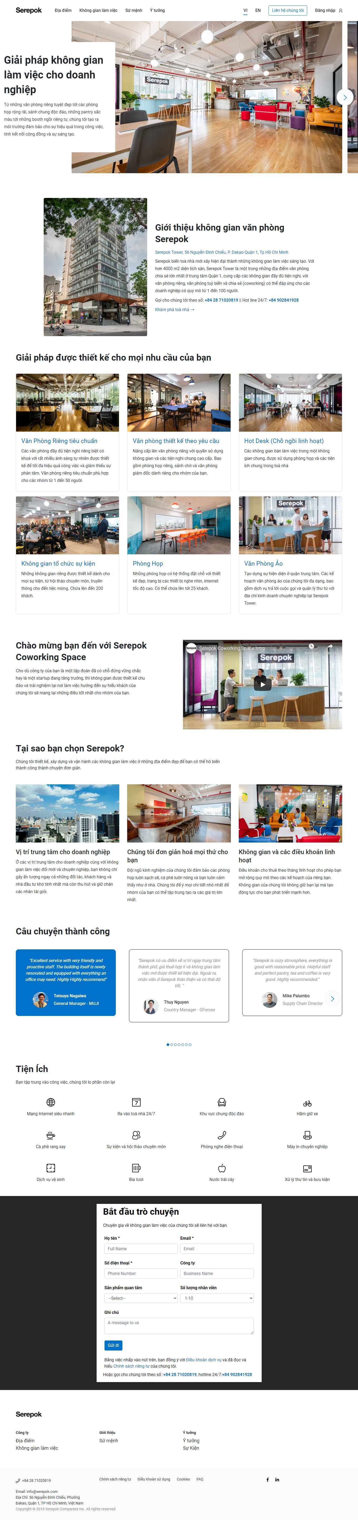 Thiết kế Website Web văn phòng chia sẻ - serepokcom