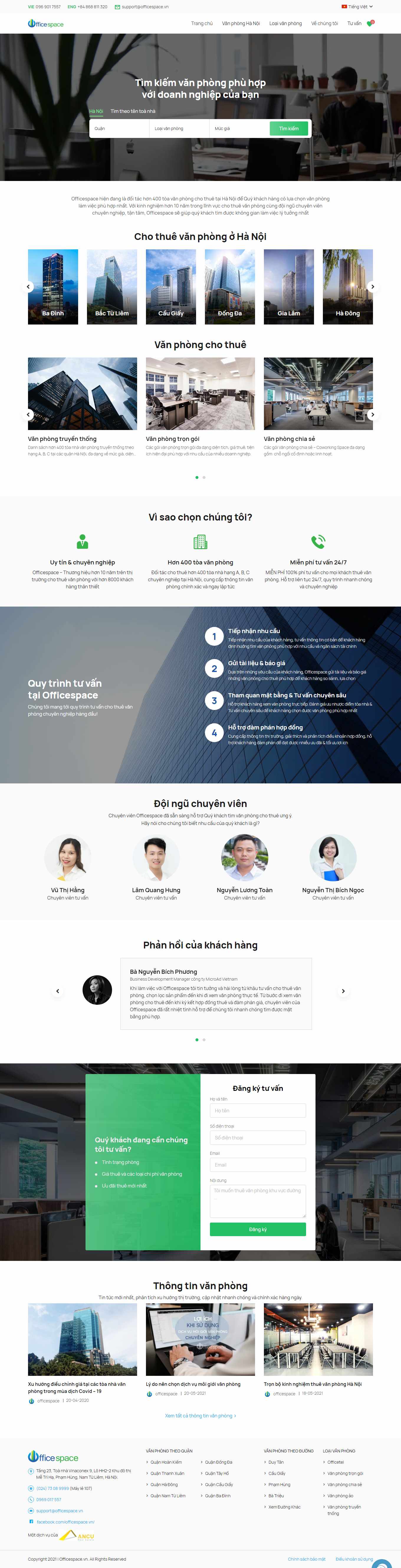 Thiết kế Website Web văn phòng chia sẻ - officespacevn