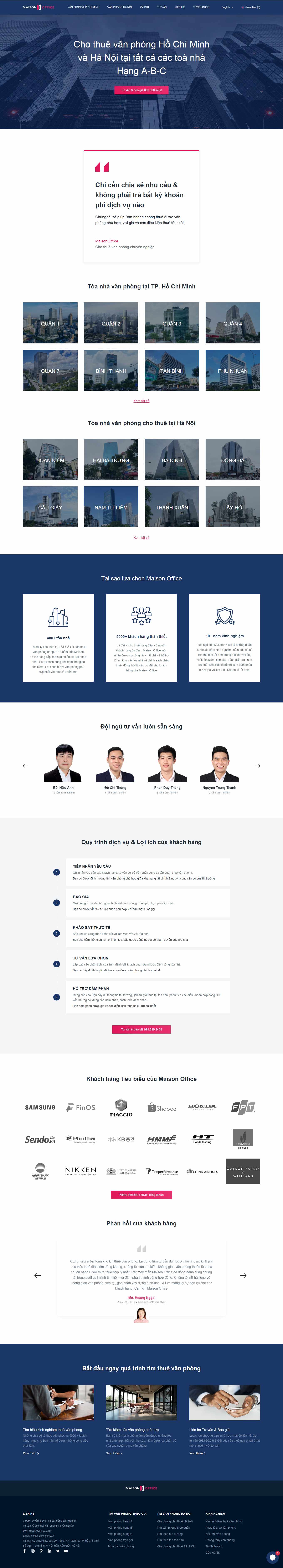 Thiết kế Website Web văn phòng chia sẻ - maisonofficevn