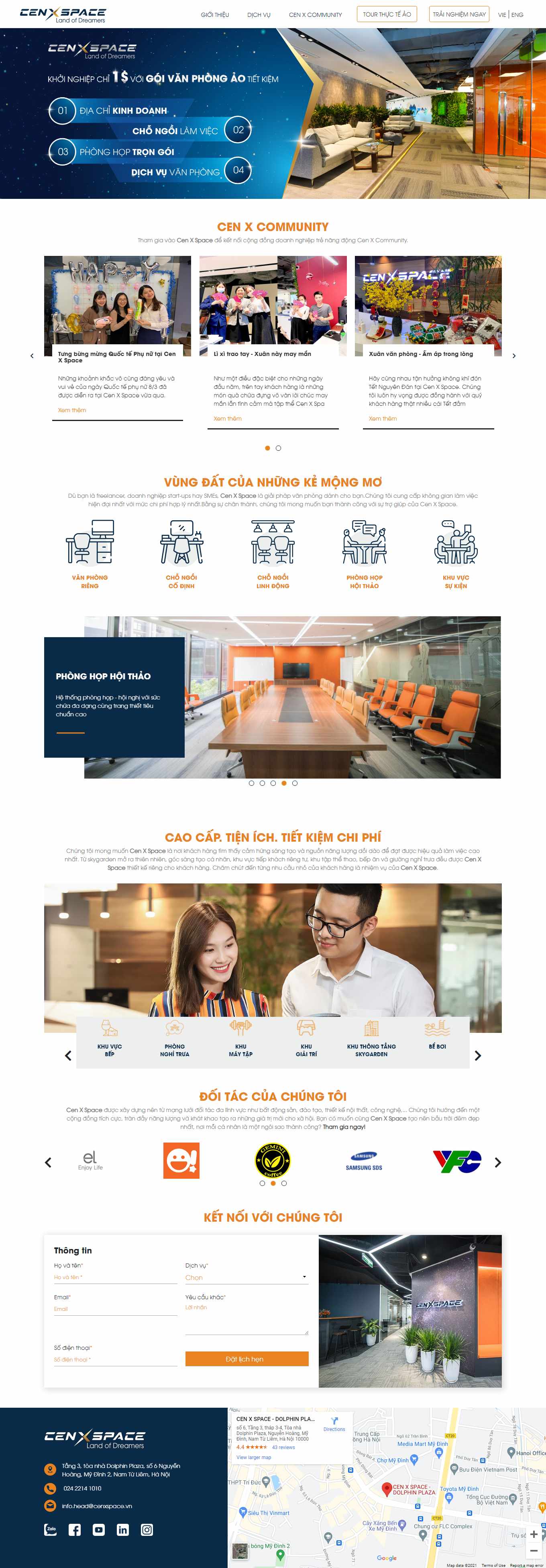 Thiết kế Website Web văn phòng chia sẻ - cenxspacevn
