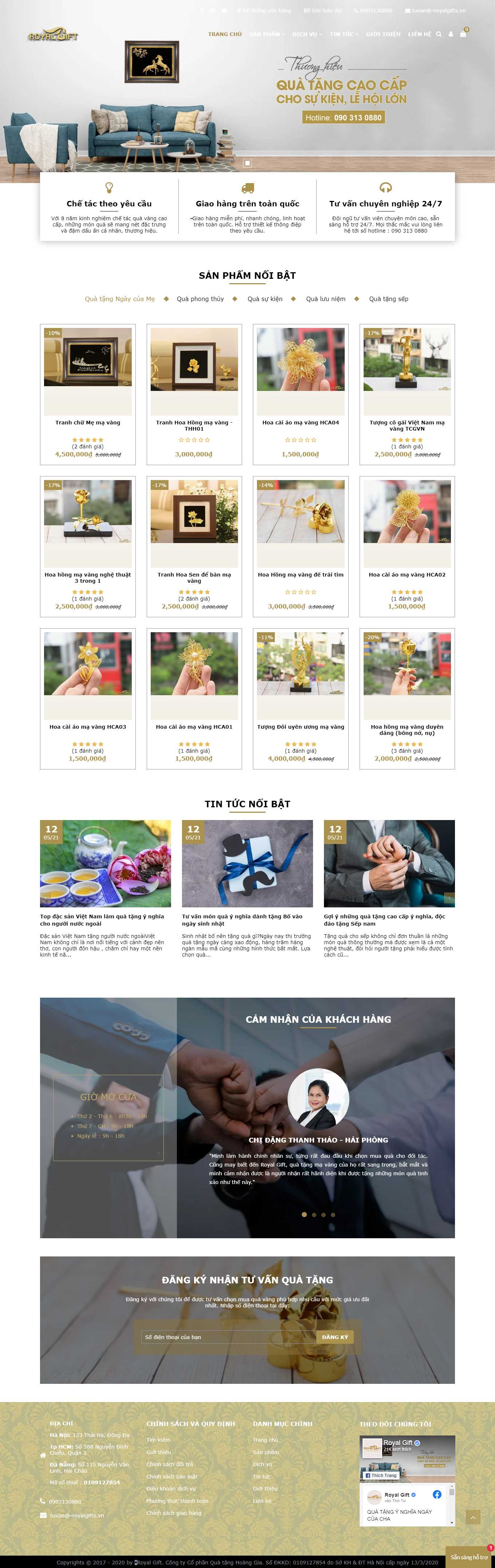 [dogomynghenguyengia] Thiết kế Website Web quà lưu niệm - quahoanggiavn