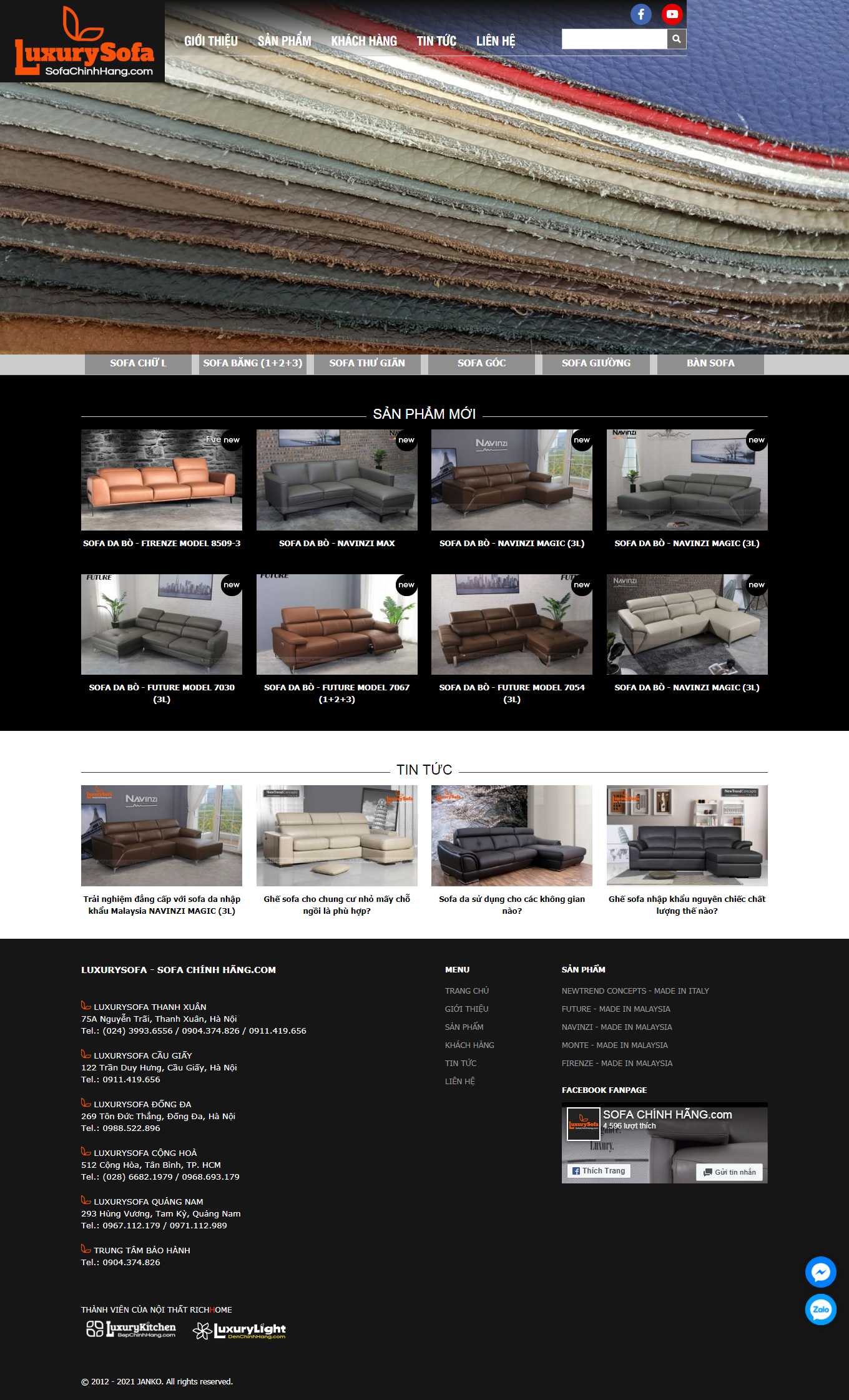 [sofagalaxy] Thiết kế Website Web sofa nhập khẩu - sofachinhhangcom