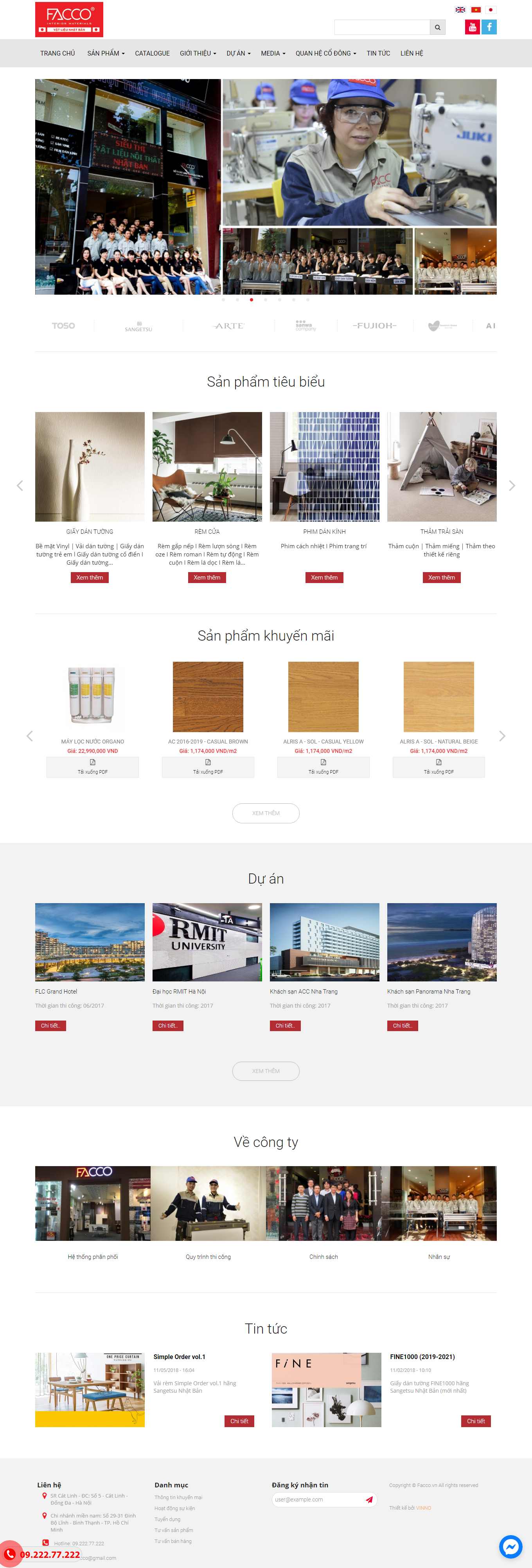 [remcuamilan] Thiết kế Website Web rèm văn phòng - faccocomvn