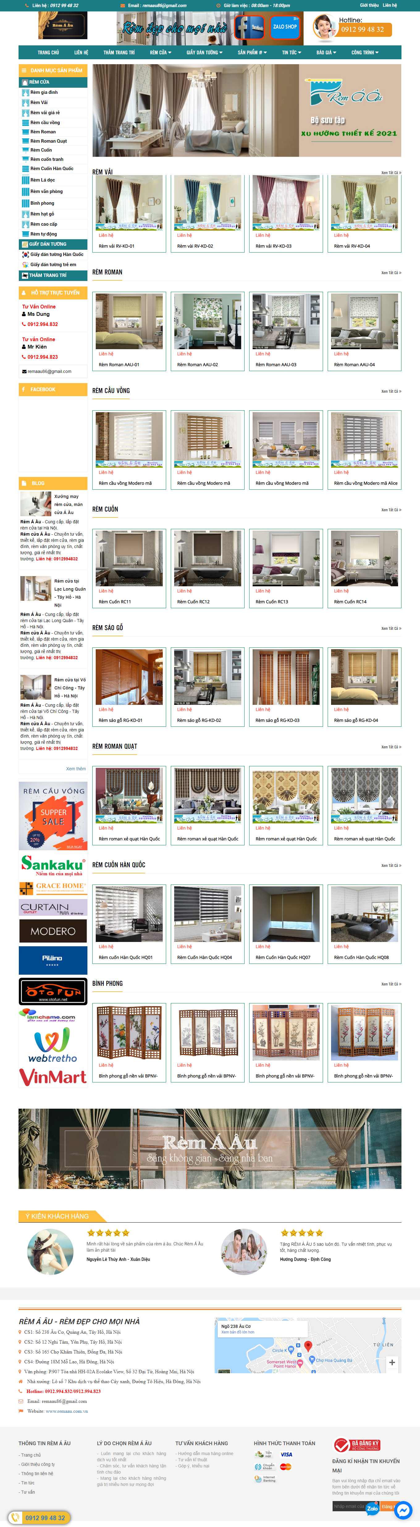 [remcuamilan] Thiết kế Website Web rèm văn phòng - remaaucomvn