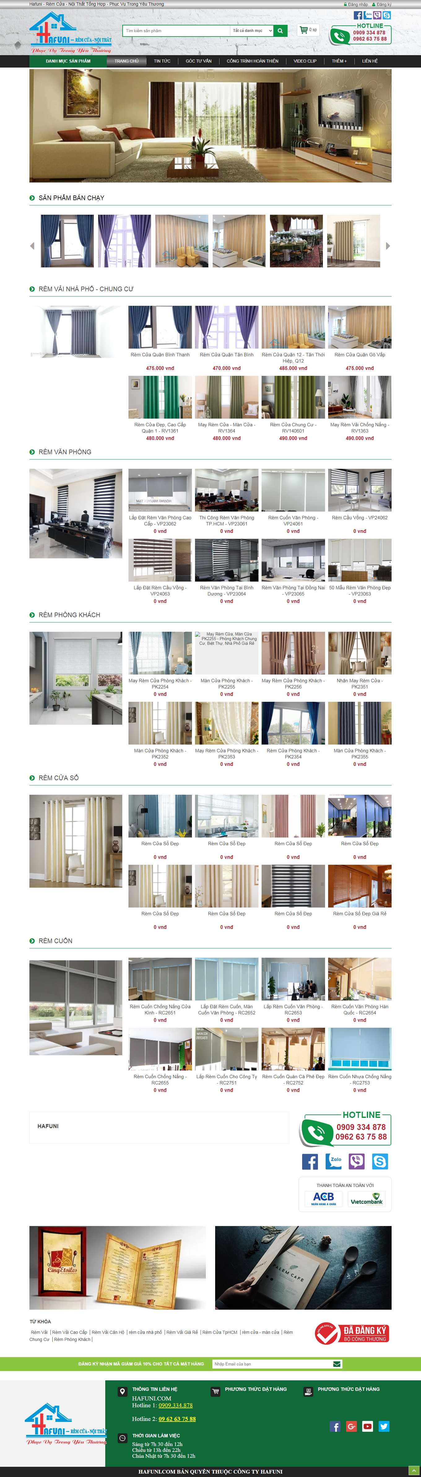 [remcuamilan] Thiết kế Website Web rèm văn phòng - hafunicom