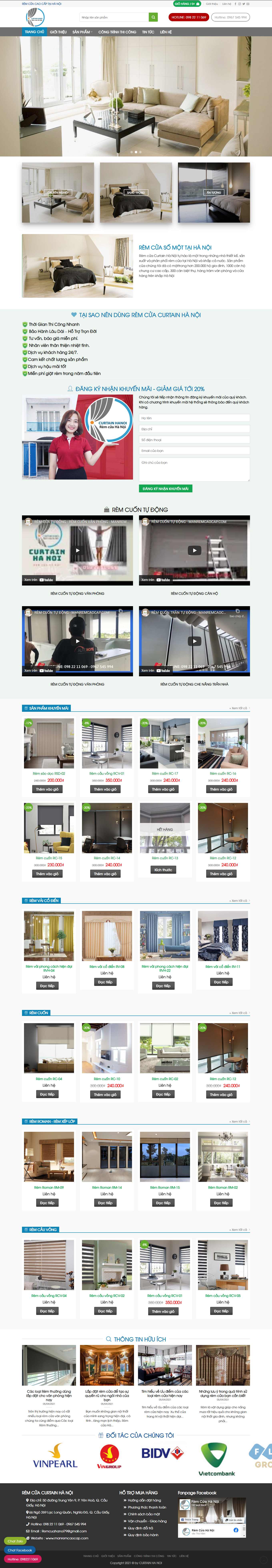 [remcuamilan] Thiết kế Website Web rèm văn phòng - manremcaocapcom