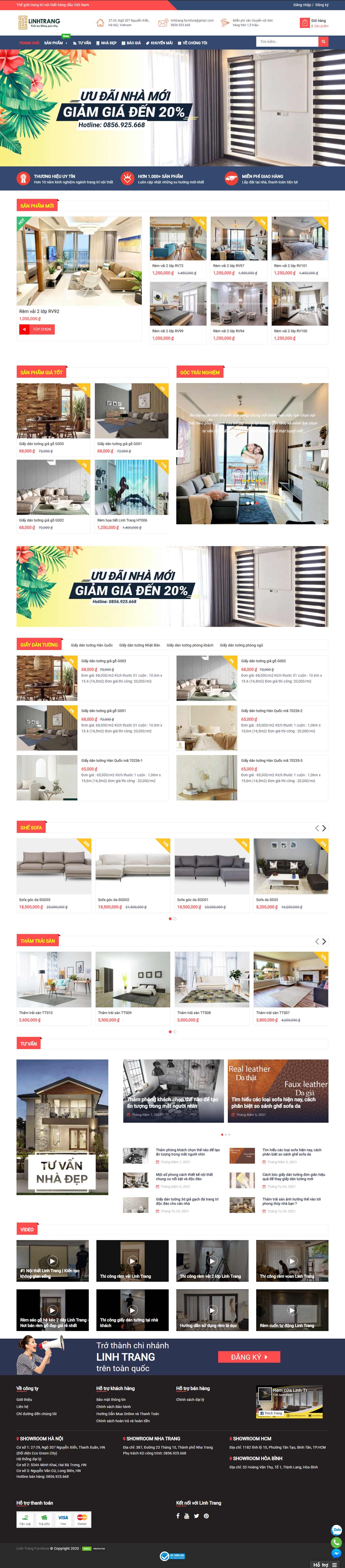 [remcuamilan] Thiết kế Website Web rèm văn phòng - linhtrangcomvn