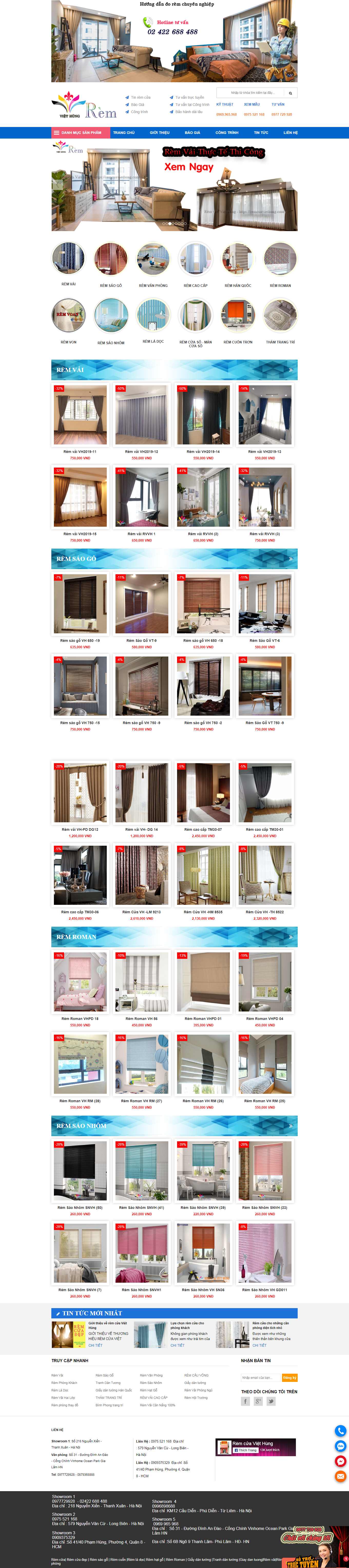 [remcuamilan] Thiết kế Website Web rèm văn phòng - remcuaviethungcom