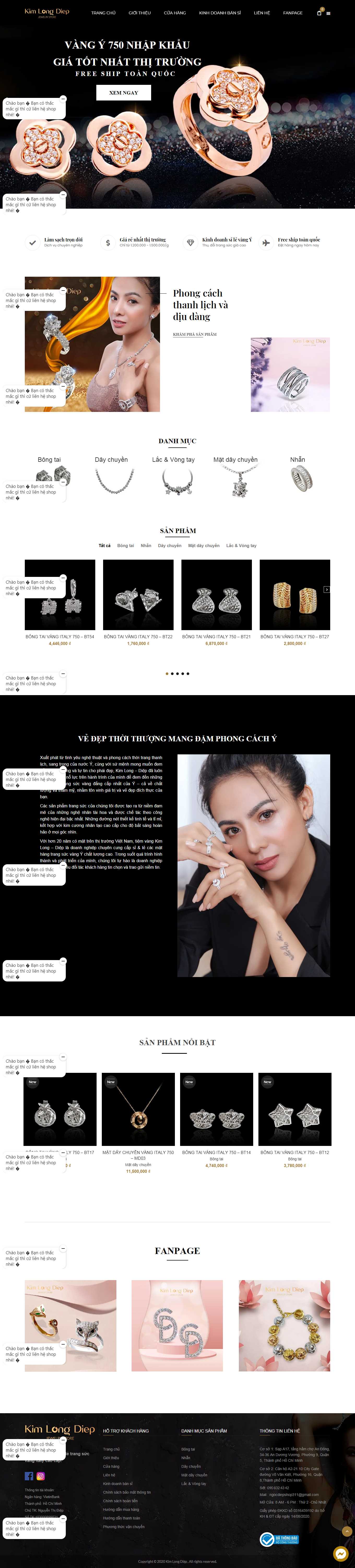 [sbank-sbj] Thiết kế Website Web tiệm vàng bạc - kimlongdiepcom