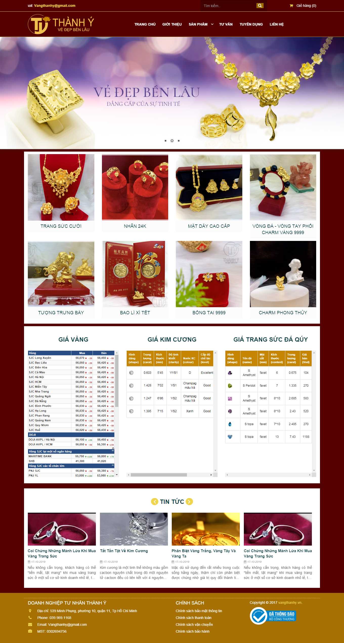 [sbank-sbj] Thiết kế Website Web tiệm vàng bạc - vangthanhyvn