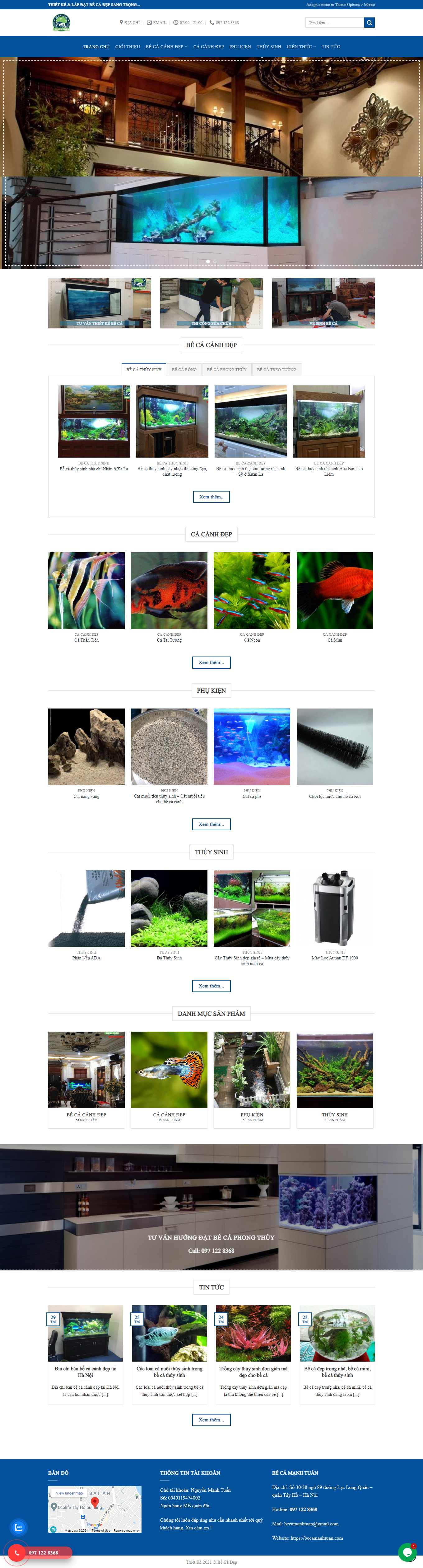 [hungcacanh] Thiết kế Website Web bán cá cảnh - becamanhtuancom