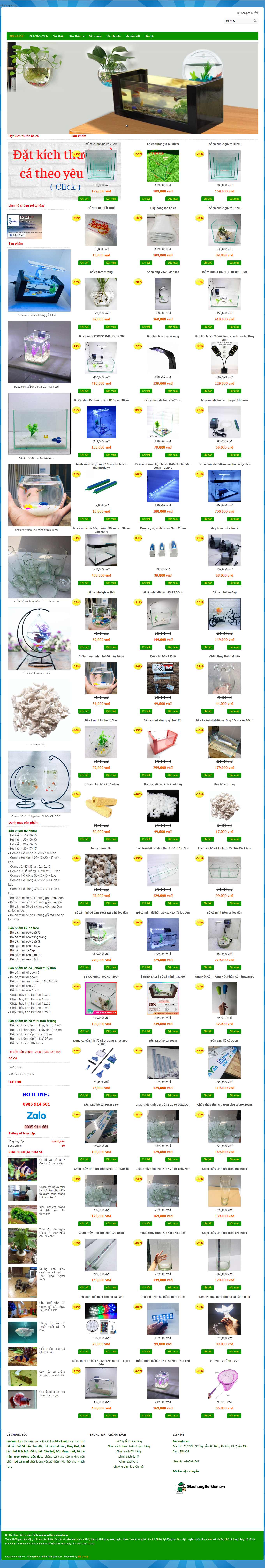 [hungcacanh] Thiết kế Website Web bán cá cảnh - becaminivn