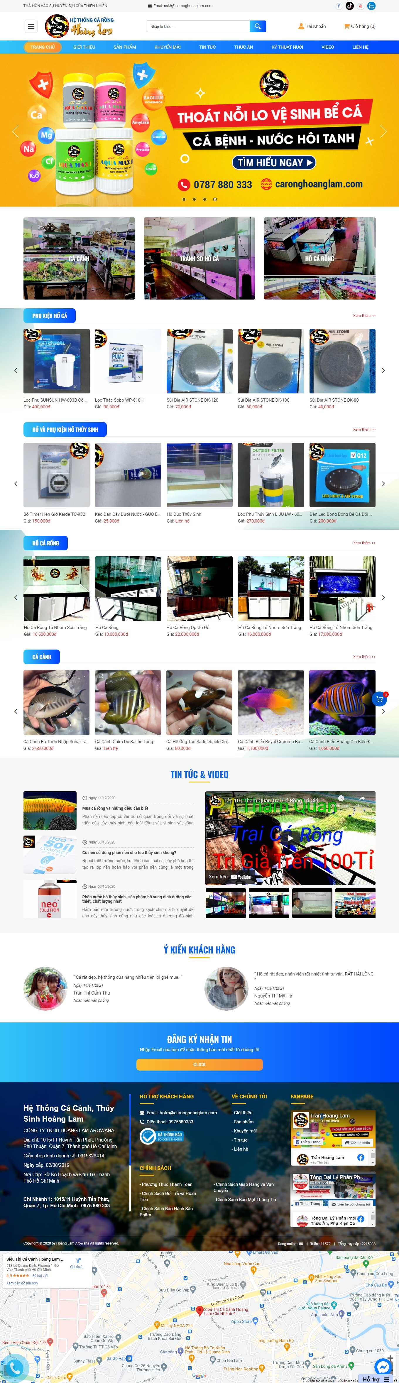 [hungcacanh] Thiết kế Website Web bán cá cảnh - cakienghoanglamcom