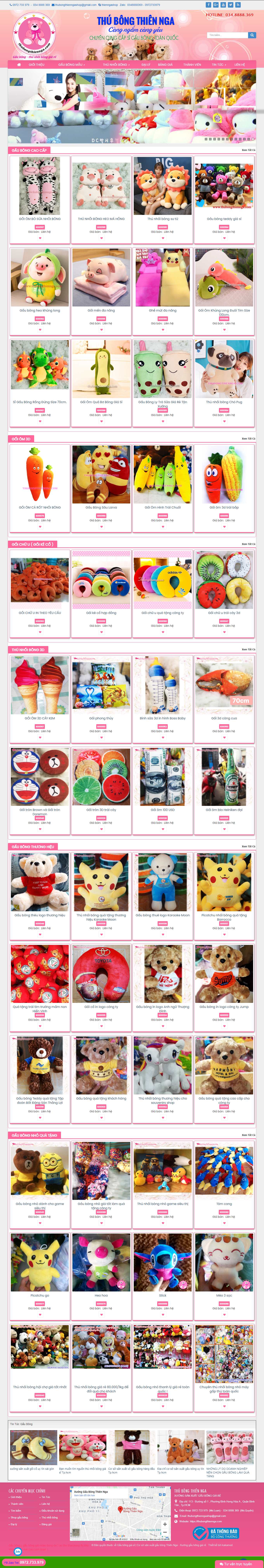 [gaushop] Thiết kế Website Web thú nhồi bông - thubongthienngacom