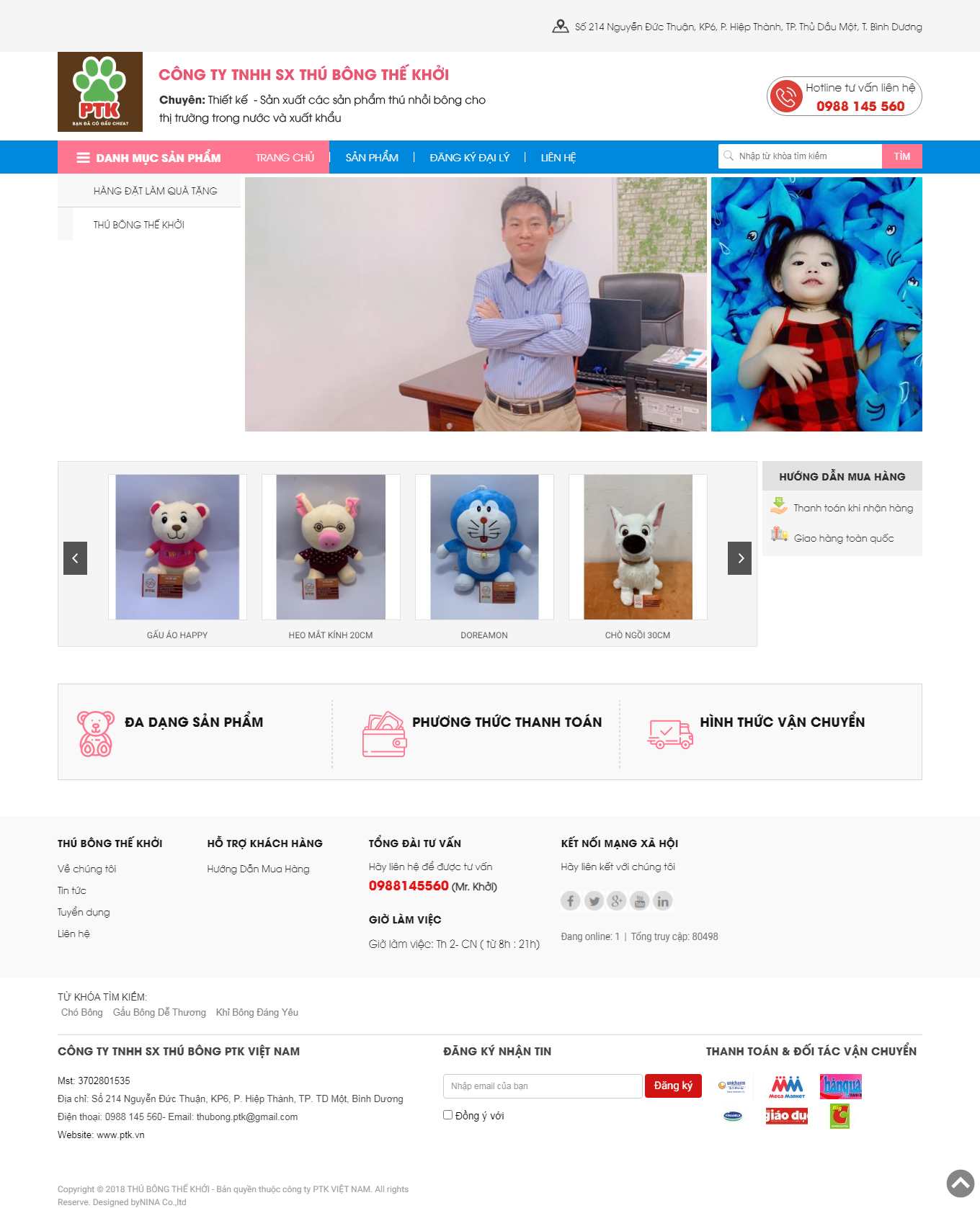 [gaushop] Thiết kế Website Web thú nhồi bông - thubongthekhoicom