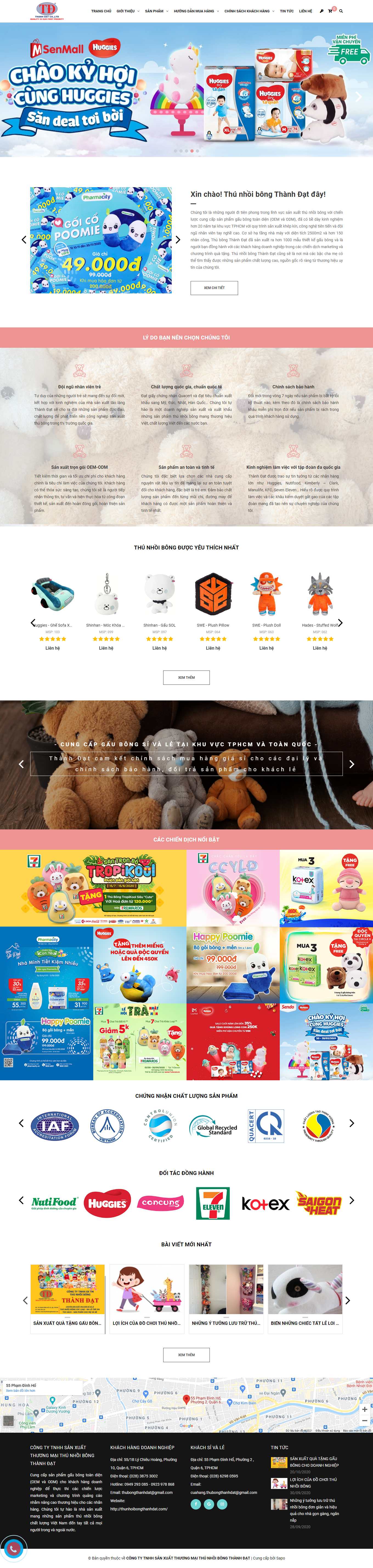 [gaushop] Thiết kế Website Web thú nhồi bông - thunhoibongthanhdatcom