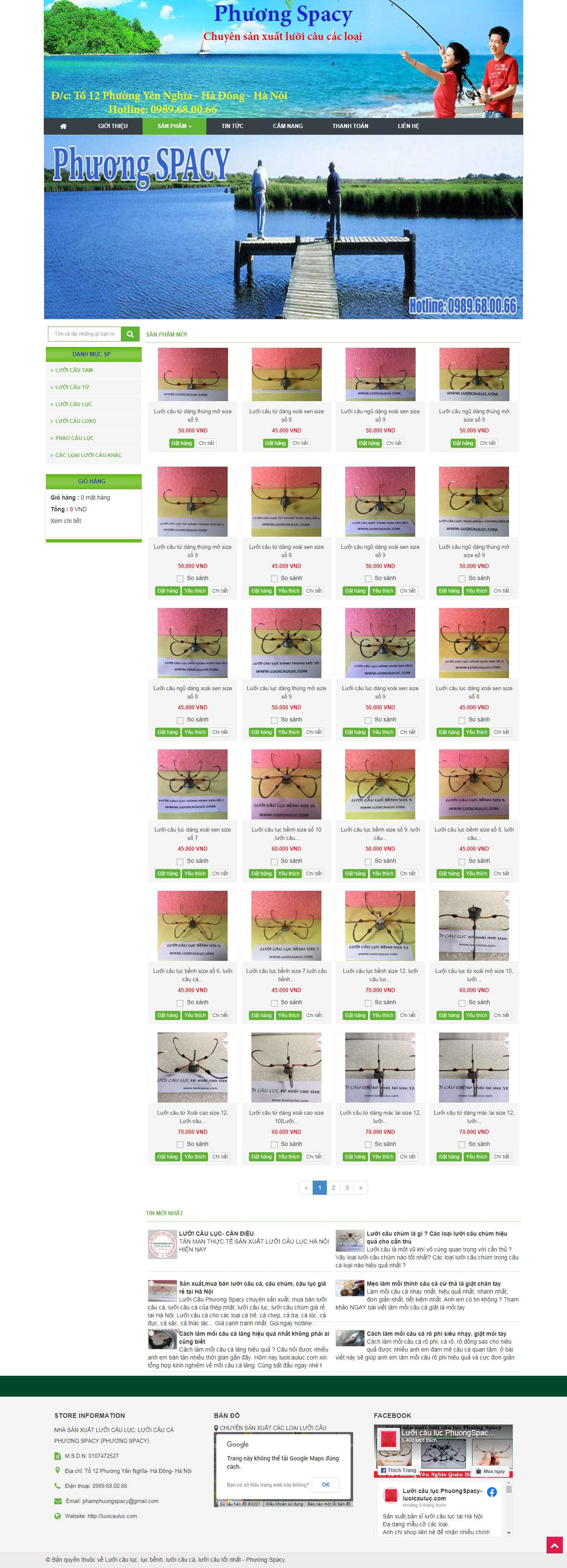 [icauca] Thiết kế Website Web bán đồ câu cá - luoicauluccom