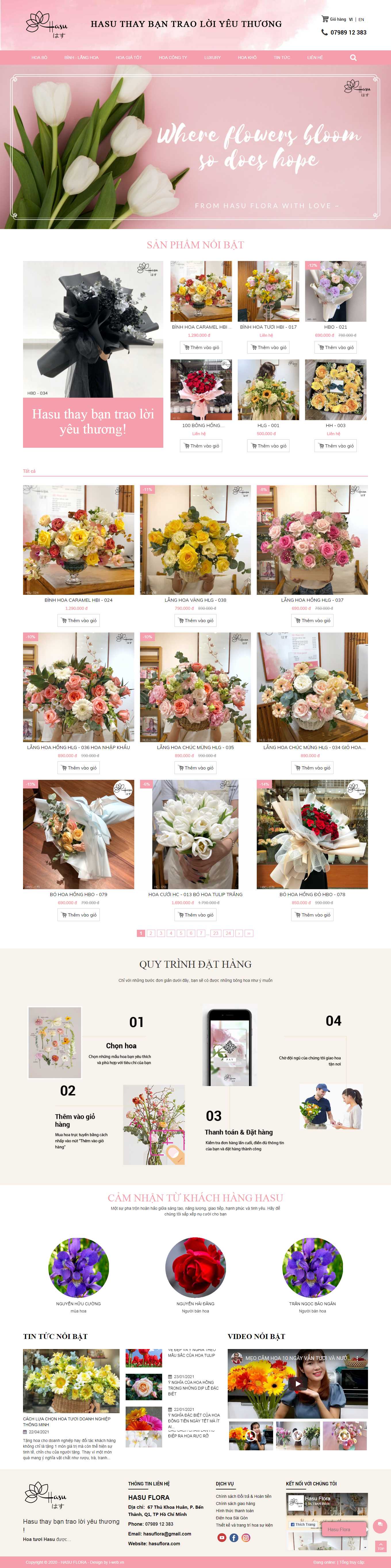 [dienhoa24gio] Thiết kế Website Web điện hoa - hasufloracom