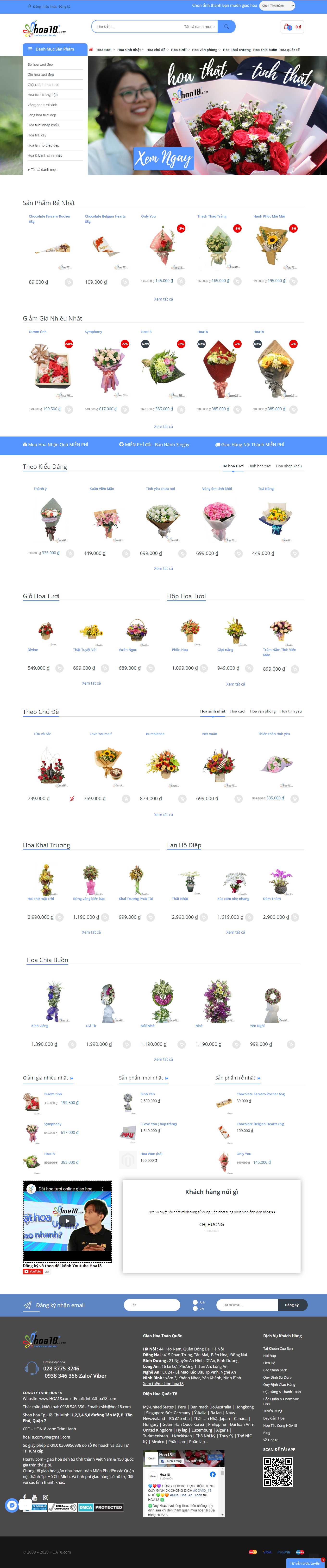 [dienhoa24gio] Thiết kế Website Web điện hoa - wwwhoa18com