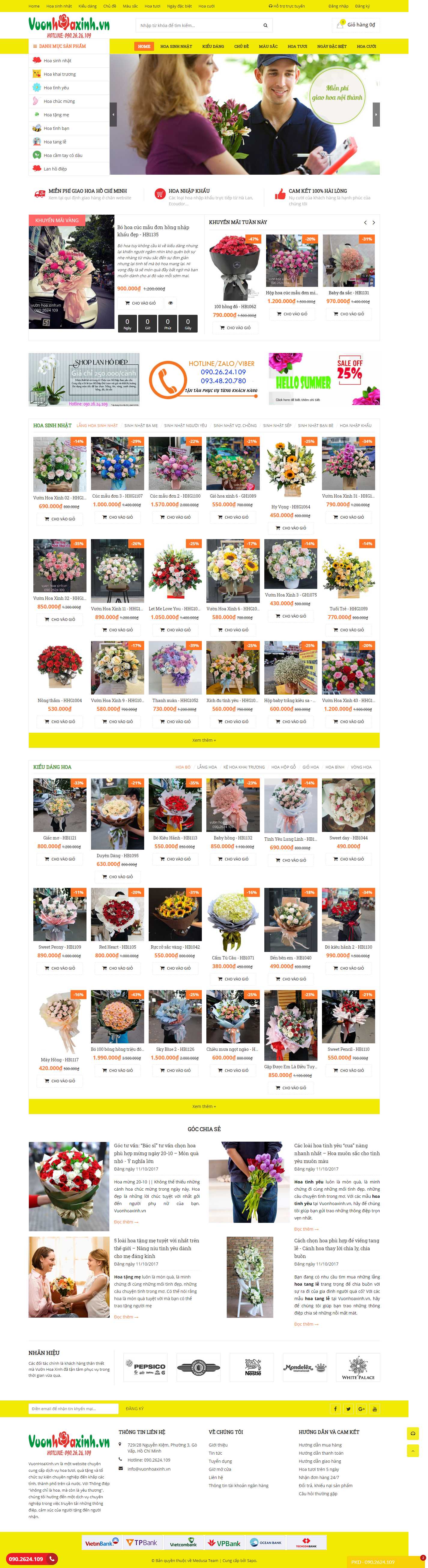[dienhoa24gio] Thiết kế Website Web điện hoa - vuonhoaxinhvn