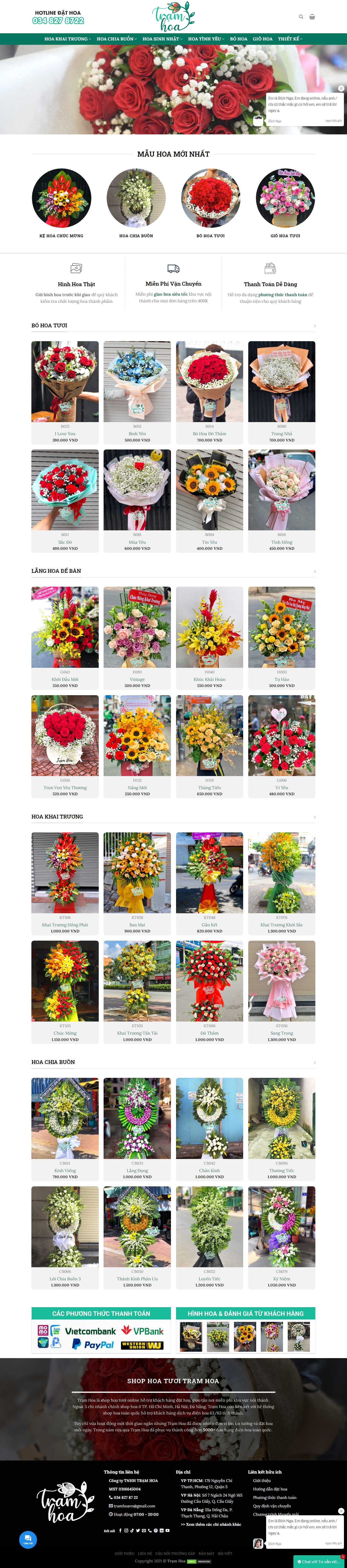 [dienhoa24gio] Thiết kế Website Web điện hoa - tramhoacom
