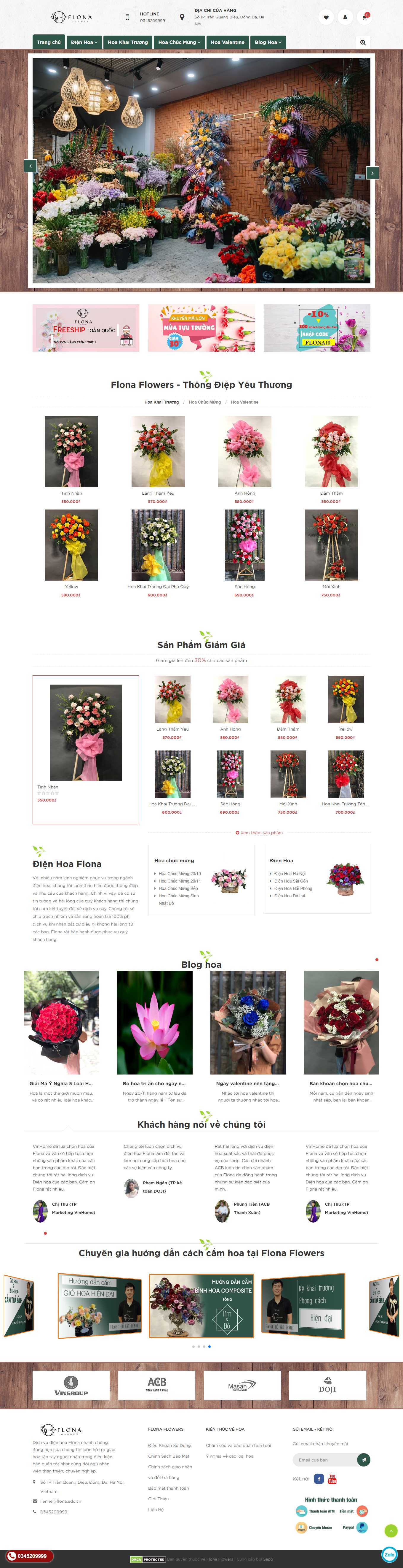 [dienhoa24gio] Thiết kế Website Web điện hoa - flonavn