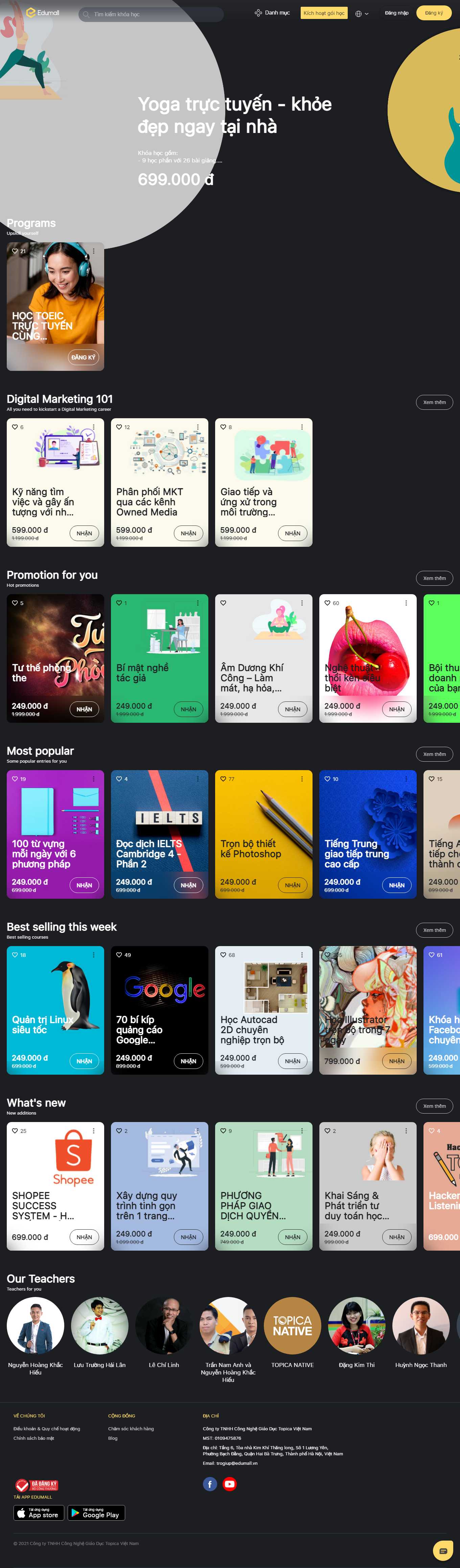 [york] Thiết kế Website Web bán khoá học online - edumallvn