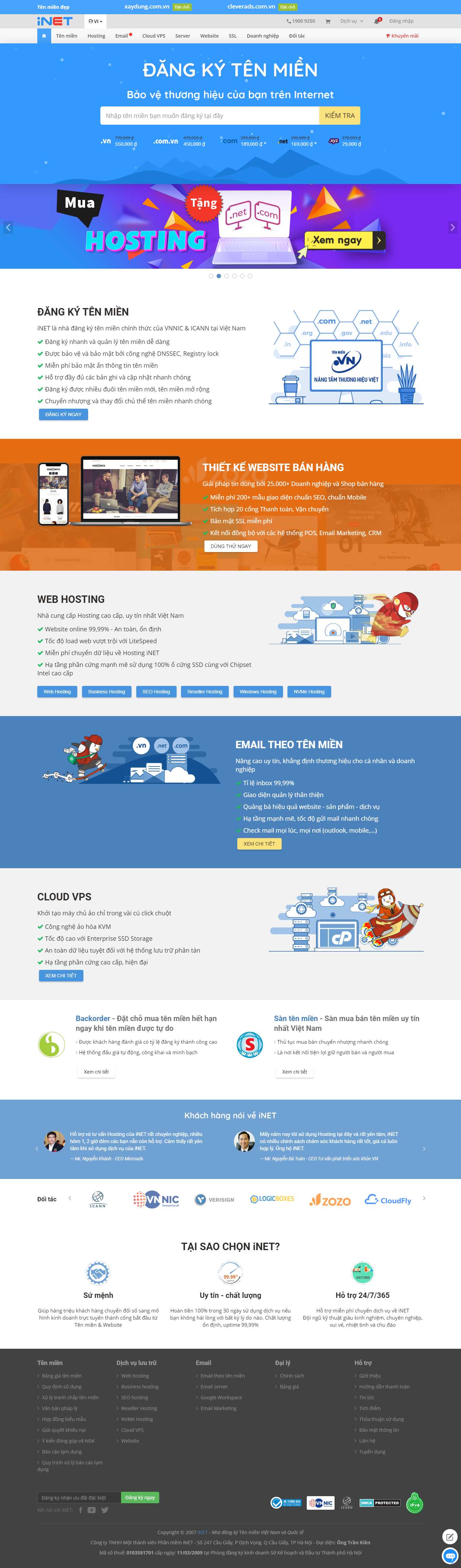 [inet] Thiết kế Website Web bán tên miền - inetvn
