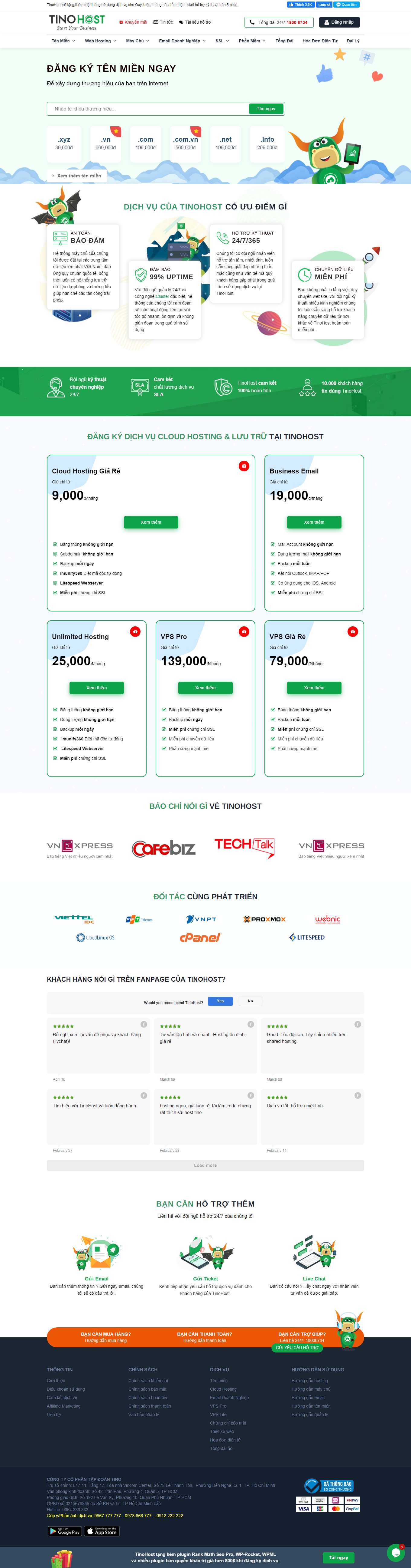 [inet] Thiết kế Website Web bán tên miền - tinohostcom